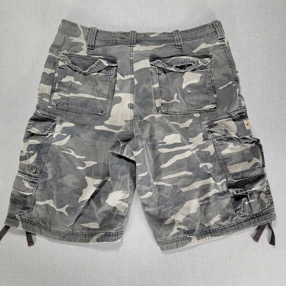 VTG Lee Dungarees Camo Cargo Shorts 36 Utility Military Y2K Heavy Cotton Twill - Picture 8 of 9